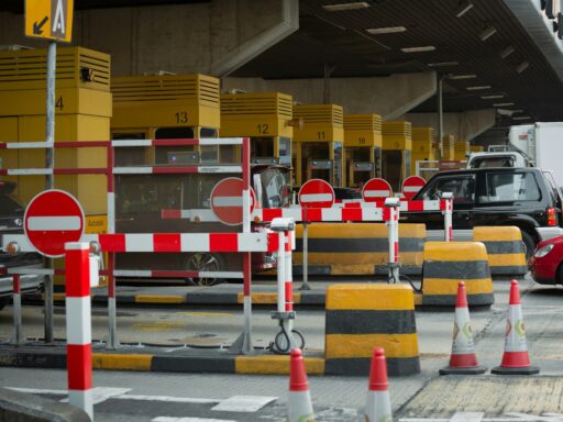 red and yellow traffic cone