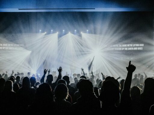 group of people watching concert